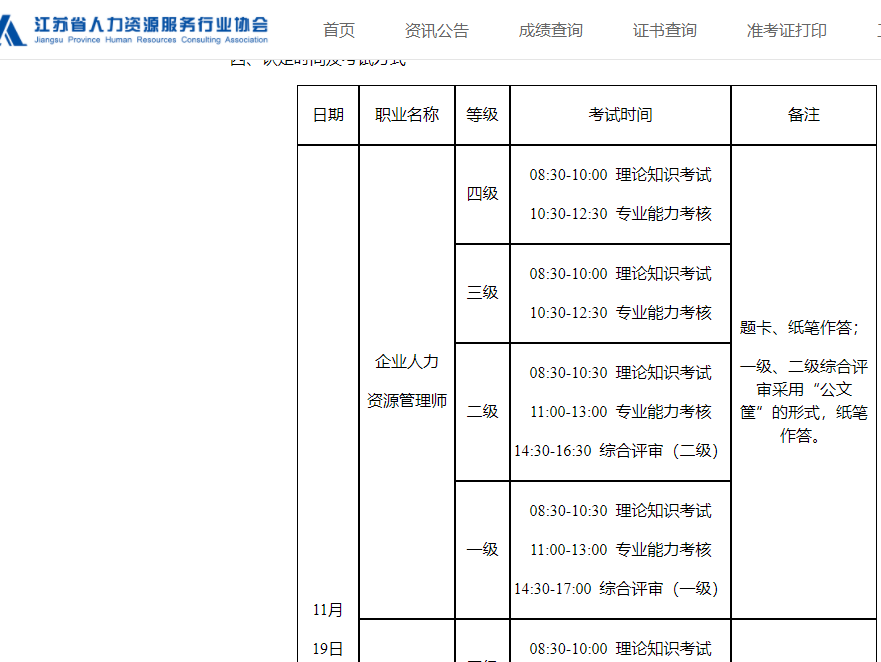 江苏省2022年人力资源管理师缴费时间为10月31日至11月4日